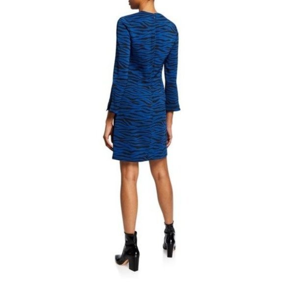 A.L.C. Noelle Tiger Print Striped Crewneck Dress - Size 4 - Picture 2 of 3